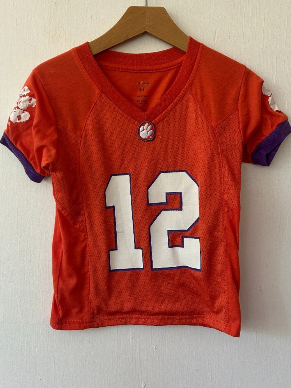 Kids Orange #12 Football Jersey with Paw Patch - Unbranded